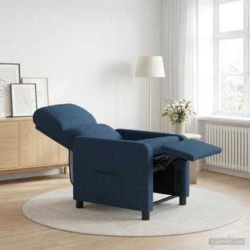 vidaXL Relaxfauteuil Blauw Polyester, Huis en Inrichting, Verzenden, Nieuw