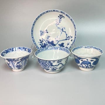 Theekopje (4) - Porselein - Kangxi theekop en schotel
