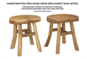 SEL KRUK TEAK CM 40X32X42, Huis en Inrichting, Banken | Voetenbanken en Poefen, Ophalen of Verzenden, Nieuw