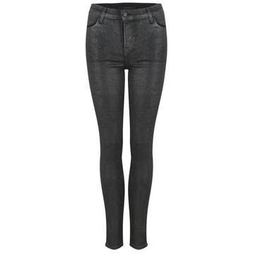J Brand • zilver coated skinny jeans Maria • 26, J Brand, Verzenden, Nieuw, Zwart