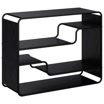 vidaXL Dressoir Zwart eiken 98 x 37.5 x 75.5 cm Bewerkt hout, Verzenden, Nieuw, Overige houtsoorten, Minder dan 50 cm