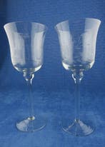 Kristallen glazen met gravering, Verzamelen, Glas en Borrelglaasjes, Verzenden, Gebruikt