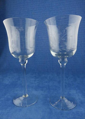 Kristallen glazen met gravering, Verzamelen, Glas en Borrelglaasjes, Verzenden, Gebruikt