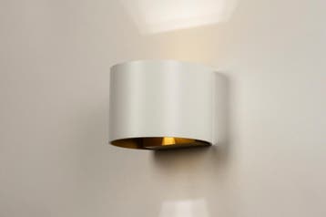 Rietveld Wandlampen - Wit, Goud - Metaal, Aluminium, Verzenden, Nieuw