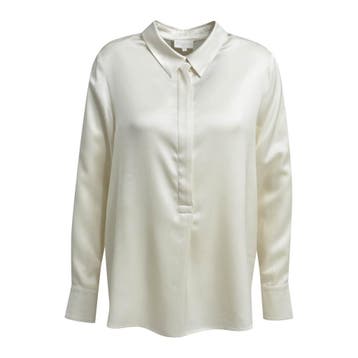 Milano Italy • satijnen blouse in creme • 36, Verzenden, Wit, Maat 36 (S), Milano Italy