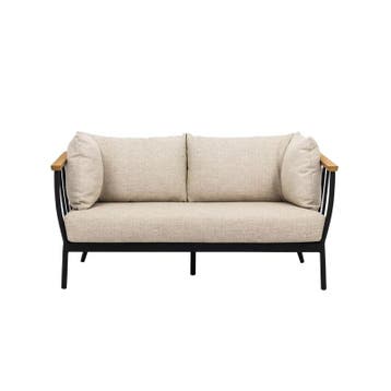 Apple Bee Condor bank 2 zits Zwart - Loungeset 150x83x66cm, Nieuw