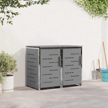 vidaXL Containerombouw for 2 Bins 240L Roestvrij staal Grijs, Verzenden, Nieuw