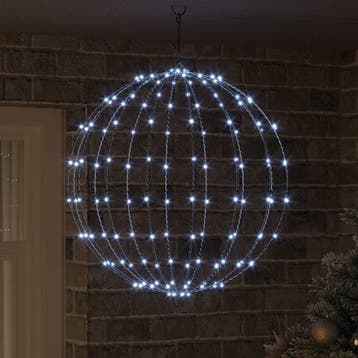 vidaXL Bal Koudwit 60 x 60 x 62 cm Metaal 192 LEDs, Diversen, Verzenden, Nieuw