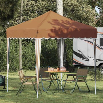 vidaXL Pop-up partytent 195 x 195 x 245 cm Beige Oxford Stof, Verzenden, Nieuw, Partytent
