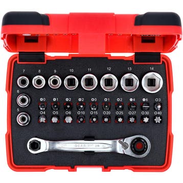 KS Tools 1/4 + 11 mm Doorgaande Dopsleutel Bitset 31-delig, Auto diversen, Autogereedschap, Verzenden, Nieuw