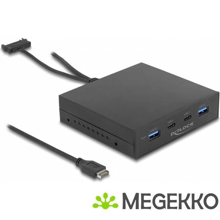Delock 64057 3,5  USB 3.2 Gen 2 voorpaneel 2 x USB Type-C +, Computers en Software, USB Sticks, Nieuw, Verzenden