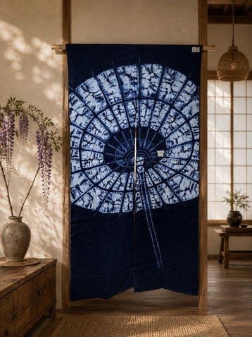 Traditionele Japanse handgemaakte Shibori Noren met