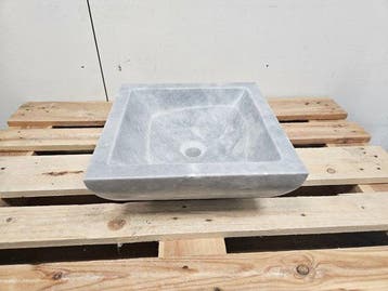 Waskom Forzalaqua Siracusa Carrara Vierkant Gepolijst 40 x, Doe-het-zelf en Verbouw, Sanitair, Ophalen of Verzenden, Nieuw, Steen