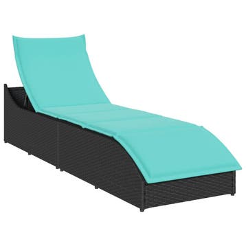 vidaXL Ligstoel inklapbaar met kussen opbergruimte poly, Verzenden, Nieuw