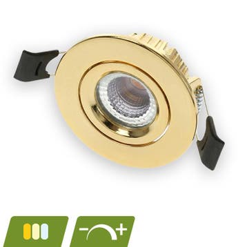 LED INBOUWSPOT | POLLUX | SLIM-FIT | 5W | DIM | GOUD | CCT-, Huis en Inrichting, Lampen | Spots, Ophalen of Verzenden, Nieuw