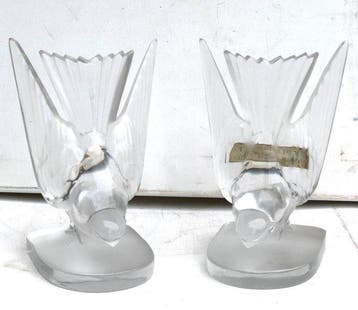 Lalique - René Lalique - Boekensteunen (2) - Kristal -