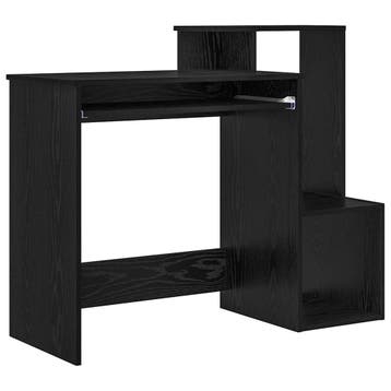 vidaXL Bureau Zwart Eiken 106 x 41 x 88,5 cm Bewerkt hout, Verzenden, Nieuw
