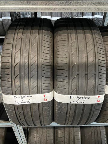 215-60-16 Bridgestone Zomerbanden 5mm Incl Montage 215 60 16, Auto-onderdelen, Ophalen, 16 inch, Band(en), Personenwagen