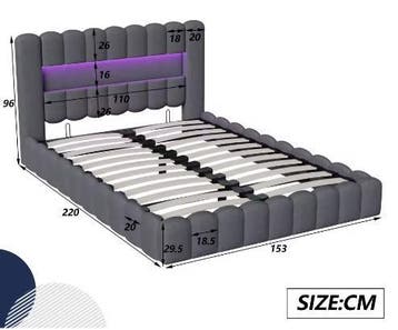 Linnen Bed met Hydraulische Opbergruimte, Verzenden, Nieuw