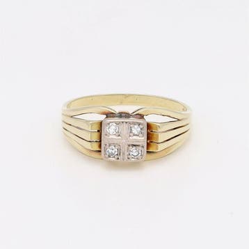 Ring - 14 karaat Geel goud Diamant (Natuurlijk), Sieraden, Tassen en Uiterlijk, Ringen, Nieuw