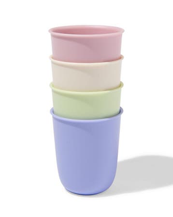HEMA Drinkbekers 280ml kunststof pastel - 4 stuks, Verzenden, Nieuw