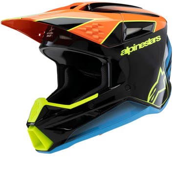 Alpinestars S-M3 Youth Fray Zwart Oranje Geel Fluo Offroad, Motoren, Nieuw met kaartje, Overige merken, Heren, Offroadhelm