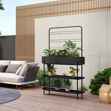 Plantenrek Aalsmeer met verhoogde plantenbak zwart casa.pro, Verzenden, Nieuw