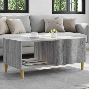 vidaXL Salontafel Grijs sonoma 90 x 50 x 40 cm Bewerkt hout, Verzenden, Nieuw, 50 tot 100 cm, Rechthoekig