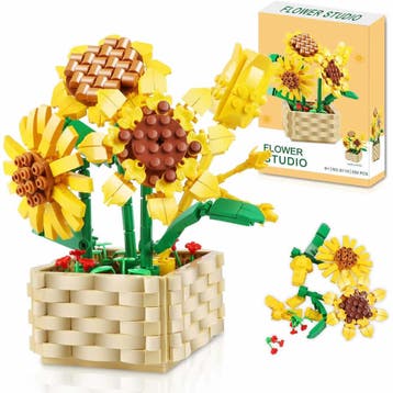Bloemen bouwset Zonnebloem, bloemen bouwpakket met 550, Ophalen of Verzenden, Nieuw, Overige merken