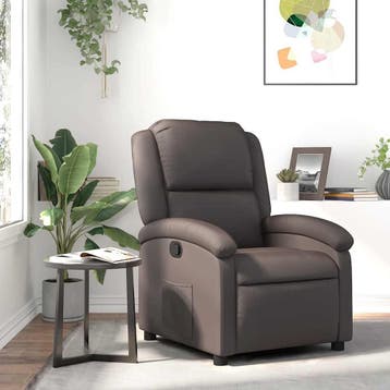 Leren fauteuil donkerbruin | Retourdeal | 35% Korting, 125 tot 150 cm, Ophalen of Verzenden, Zo goed als nieuw, Modern