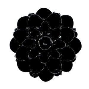 2 x Dahlia bloem kralen 14mm shiny Zwart (Resin kralen), Ophalen of Verzenden, Nieuw, Kraal