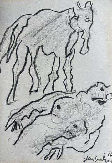 Jan Sierhuis (1928-2023) - Vrouw en Paard