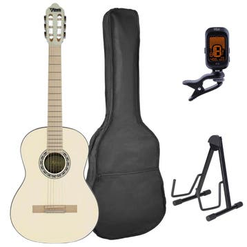 Valencia VC354HVR Hybrid Neck Klassieke Gitaar 4/4 Ivoor, Ophalen of Verzenden, Nieuw