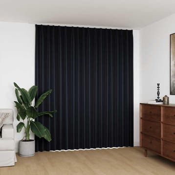 vidaXL Gordijn verduisterend met haken 290x245 cm zwart, Verzenden, Nieuw, Zwart