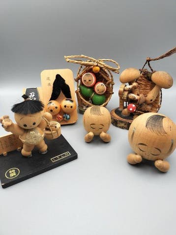 Vintage Japanse creatieve Kokeshi volkskunst - Hout - Japan