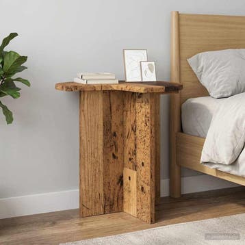 vidaXL Bijzettafel Oud hout Ø 39 x 38 cm Bewerkt hout, Huis en Inrichting, Tafels | Bijzettafels, Verzenden, Nieuw, Minder dan 45 cm