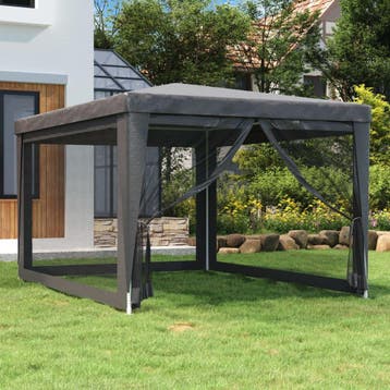 vidaXL Partytent met 4 mesh zijwanden 3x4 m HDPE, Verzenden, Nieuw, Partytent