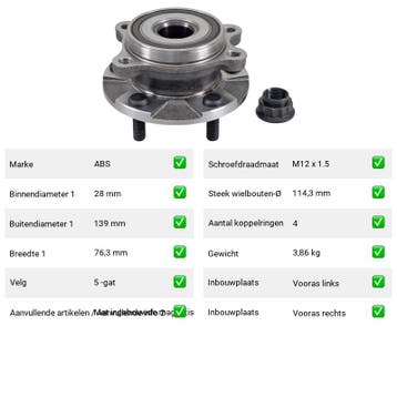 Wiellager Toyota Auris 1.4 D-4D (E15) Van 2007-03 tot 2012-0, Verzenden, Nieuw, Toyota