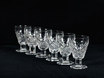 Zeldzaam lot van 6 art-deco kristallen Val Saint Lambert
