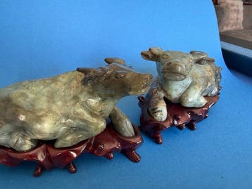 Figuur - Wasserbüffel Skulpturen - Steengoed - China (Zonder