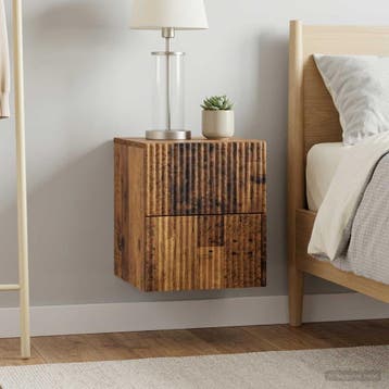 vidaXL Wandbeugel Bedkast 2 st Oud hout 33 x 34,5 x 40 cm, Minder dan 45 cm, Verzenden, Nieuw, Minder dan 55 cm
