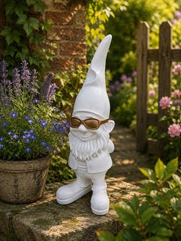 Beeld, funny gnome with sunglasses - 41 cm - polyresin