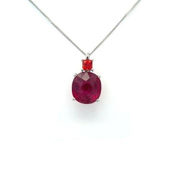 Ketting met hanger - 14 karaat Witgoud - 3.19ct. tw.