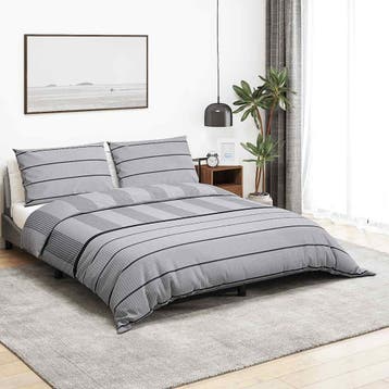 vidaXL Dekbedovertrekset 260x220 cm katoen grijs, Verzenden, Nieuw, Grijs