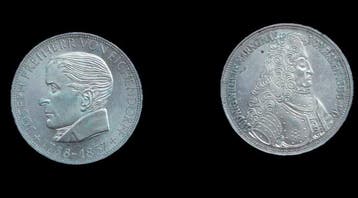 Duitsland, Bondsrepubliek 5 Deutsche Mark 2x 1955/1957 -, Postzegels en Munten, Munten | Europa | Niet-Euromunten