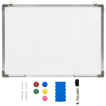 vidaXL Whiteboard magnetisch 90x60 cm staal wit, Verzenden, Nieuw in verpakking