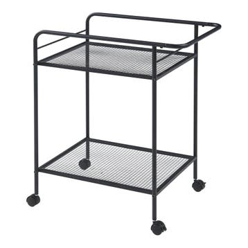 [en.casa] Keukentrolley Hole 72x62x45 cm zwart, Verzenden