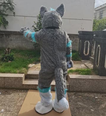 Luxe Grijze Wolf Husky Fursuit Mascotte Kostuum voor Volwass, Verzenden, Nieuw