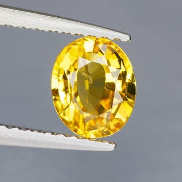 1 pcs Geel Saffier - 1.11 ct - nternational Colored Gemstone, Nieuw