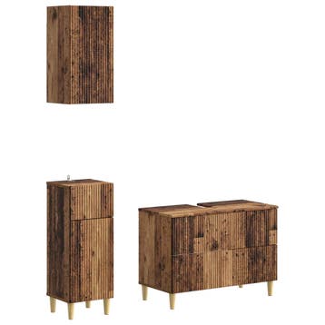 vidaXL 3-delige badkamerkast set ARNHEM Oud hout Bewerkt, Verzenden, Nieuw